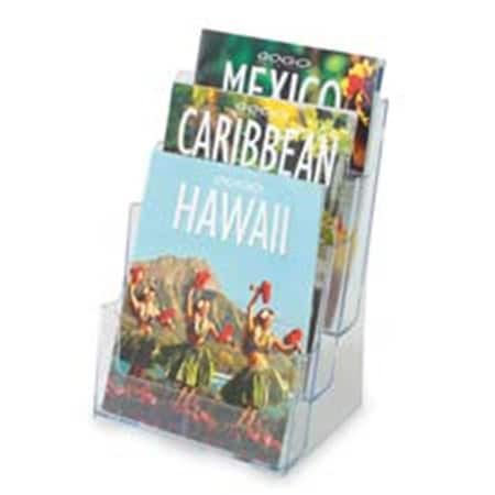 Deflecto Three-Tier Magazine Holder- 9-.50in.x8in.x12-.63in.- Clear DE463353